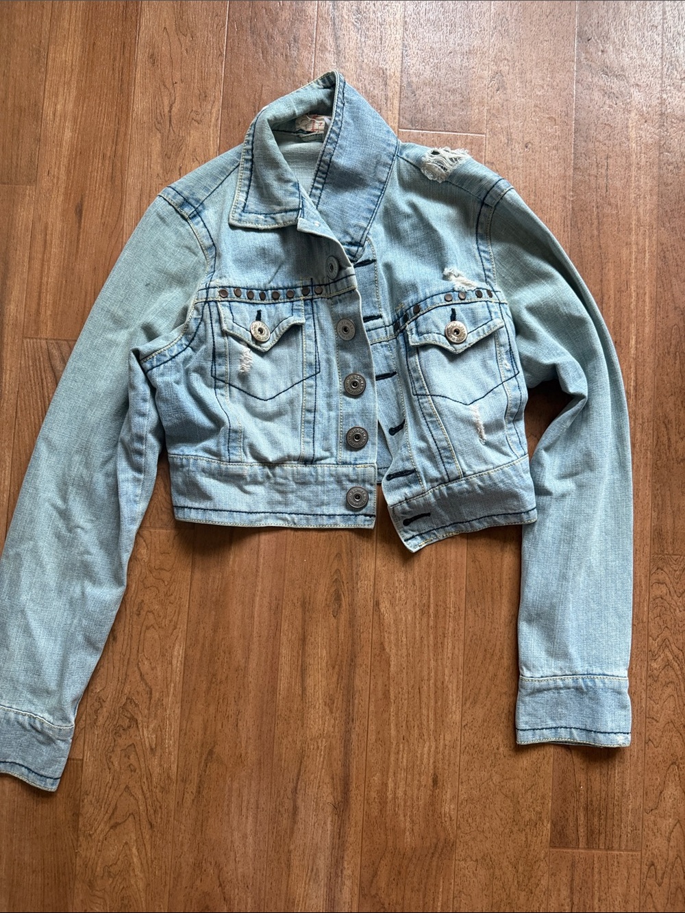 Z. Cavaricci Light Blue Cropped Denim Jacket